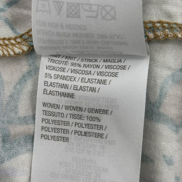 LOGO Lori Goldstein Tunic Blouse Top Size 2X Brown Green Floral Ruffle FLAW - Picture 13 of 13